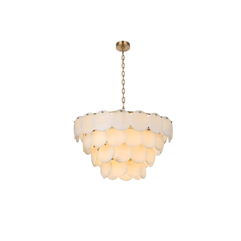 Lustre albâtre 30 pouces Idamay, Or satiné
