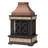 Sunjoy Sofie Outdoor Fireplace, Heirloom Patio Wood Burning Steel Fireplace with Chimney, Spark Screen, Fire Poker, and Removable Grate-81285027