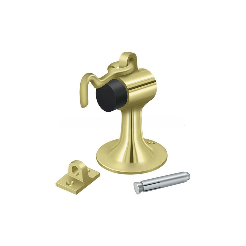 Door Stop, Polished Brass