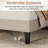 Upholstered Bed with Charging Station Twin Size Wood Slat Platform Bed Frame Modern USB Port Adjustable Headboard, No Box Spring Needed, Beige-506681751-499940793