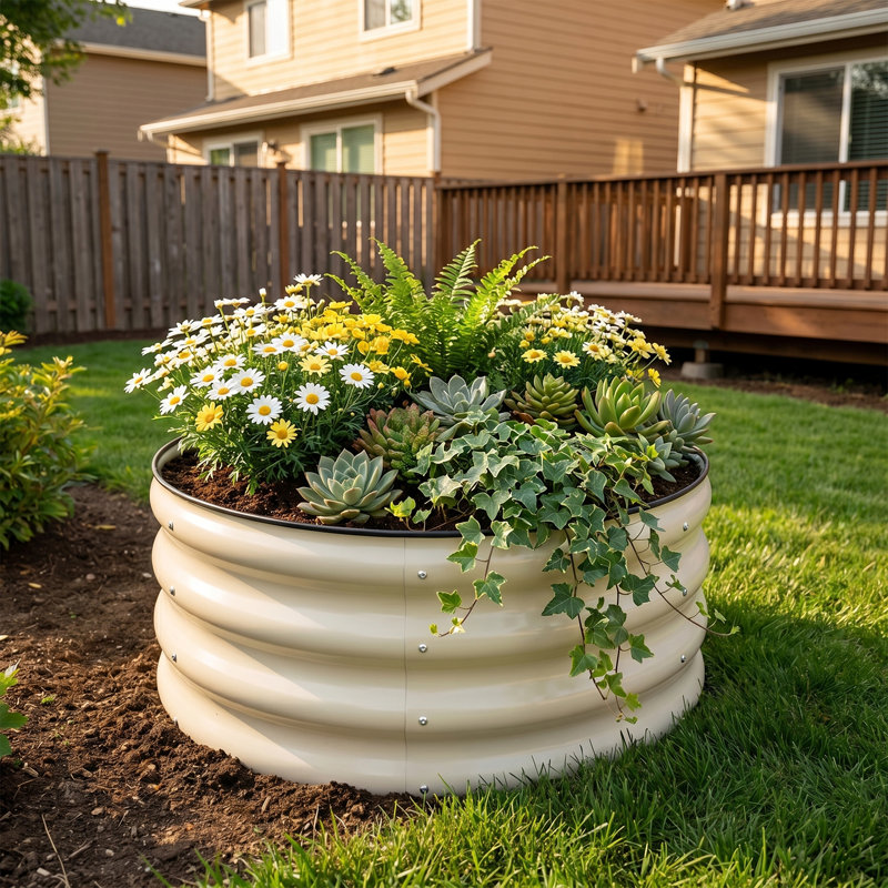 Potager surélevé modulaire en métal de 30 cm de haut (lot de 3), jardinière extérieure galvanisée de 60 x 60 cm pour légumes et fleurs