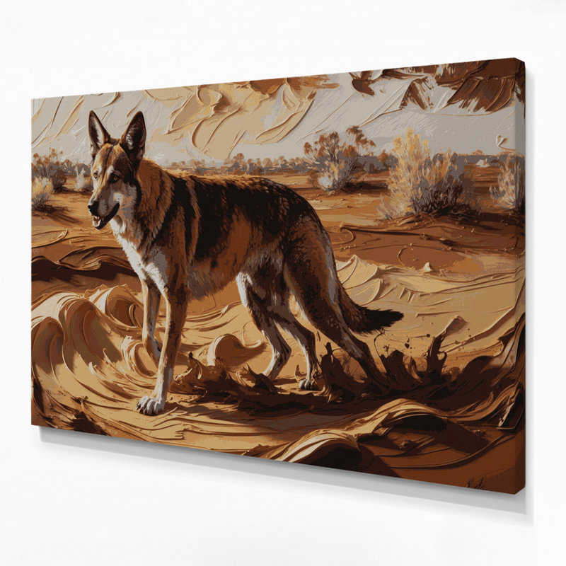 Wildlife Dingo Brown Canvas Wall Art, 20" H x 24" W
