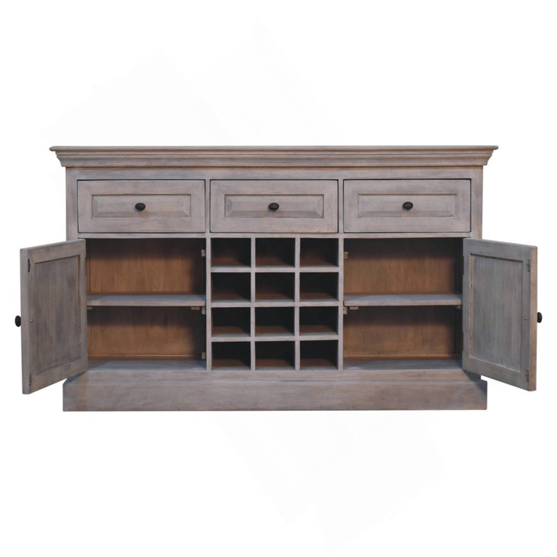 Rangement à vin Woodacid, 3 tiroirs, 4 tablettes, rangement pour bouteilles, blanc