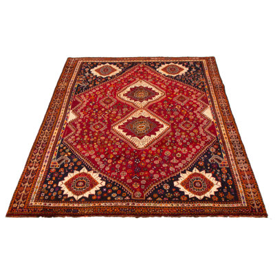 Tapis rouge rétro Evey 6 pi 4 po x 9 pi 6 po