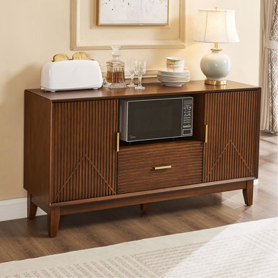Meuble audio-vidéo Mid-Century avec tiroir et armoires