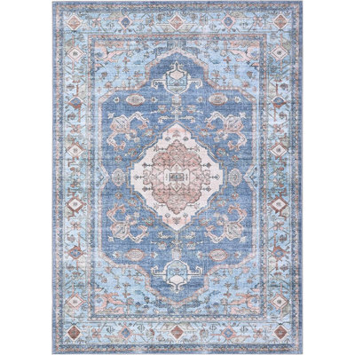 Runner Rugs 2x6 - Machine Washable, Low Pile, Non Slip Carpet, Boho Floral Area Rug for Living Room, Bedroom, Laundry Room, Kitchen, Gray