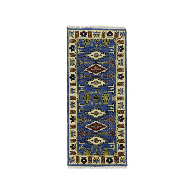 Tapis géométrique en laine Kashmeir