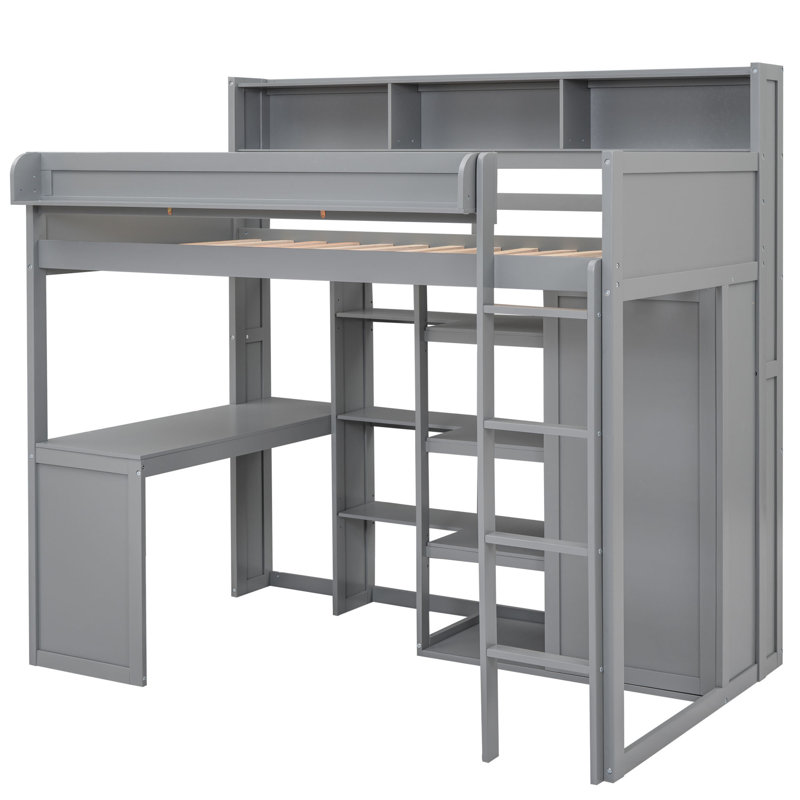 Jacqua Kids Loft Bed, Gray