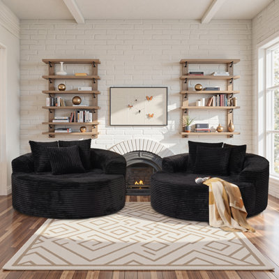 Chaise longue ronde rembourrée de 58,3 po