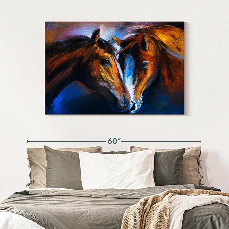Brampt aimant les chevaux, H 32 po x l 48 po