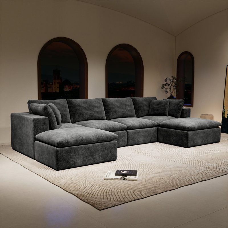 137.8*68.9"Modular Sectional Sofa Seat, Gray 