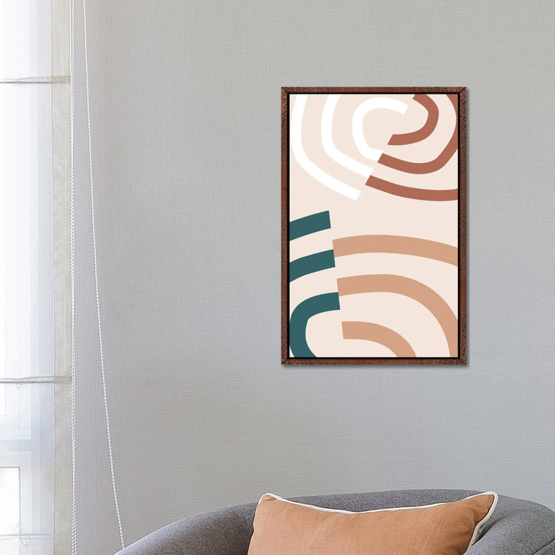 Linea VIA - Print on Canvas, 66.04 cm H x 45.72 cm W, Brown Framed