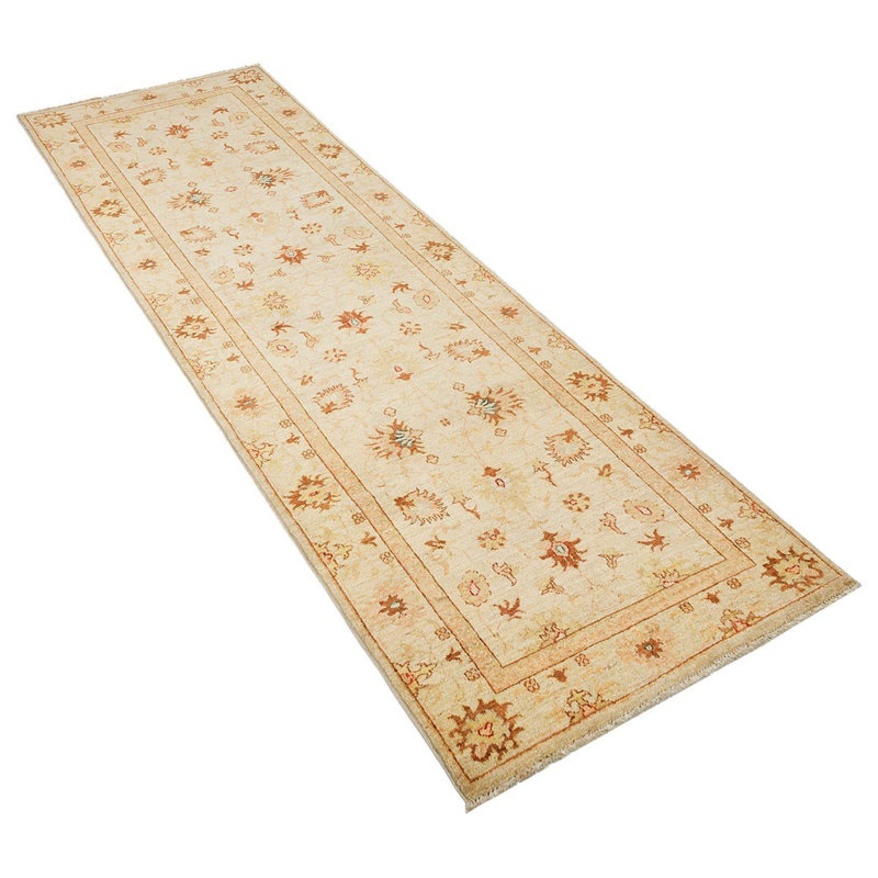 Jylène floral tissé à la main beige 100% laine oriental