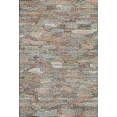 Premium Machine Washable Mayfield AMF2266 Striped Rug