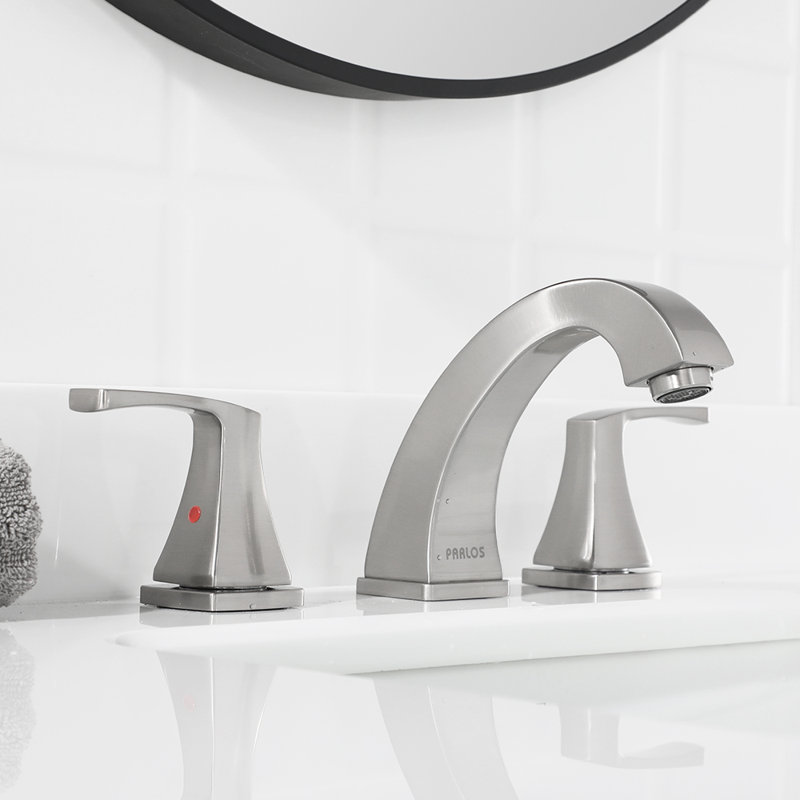 Widespread 2-handle Bathroom Faucet with Drain Assembly, Brushed Nickel