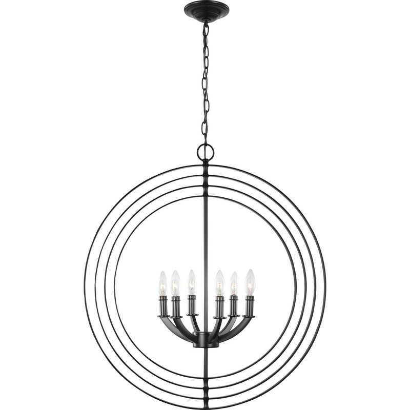 Lustre sphérique unique et remarquable à 6 lumières Daugherty, Noir