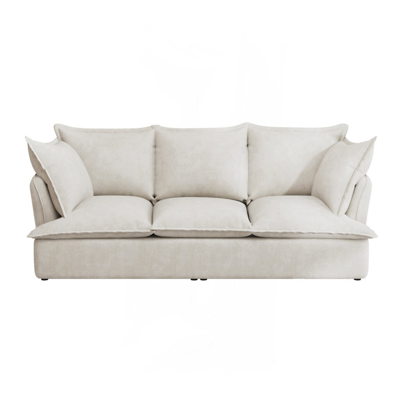 94 Inch 3-Seater Cloud Sofa, Beige Chenille