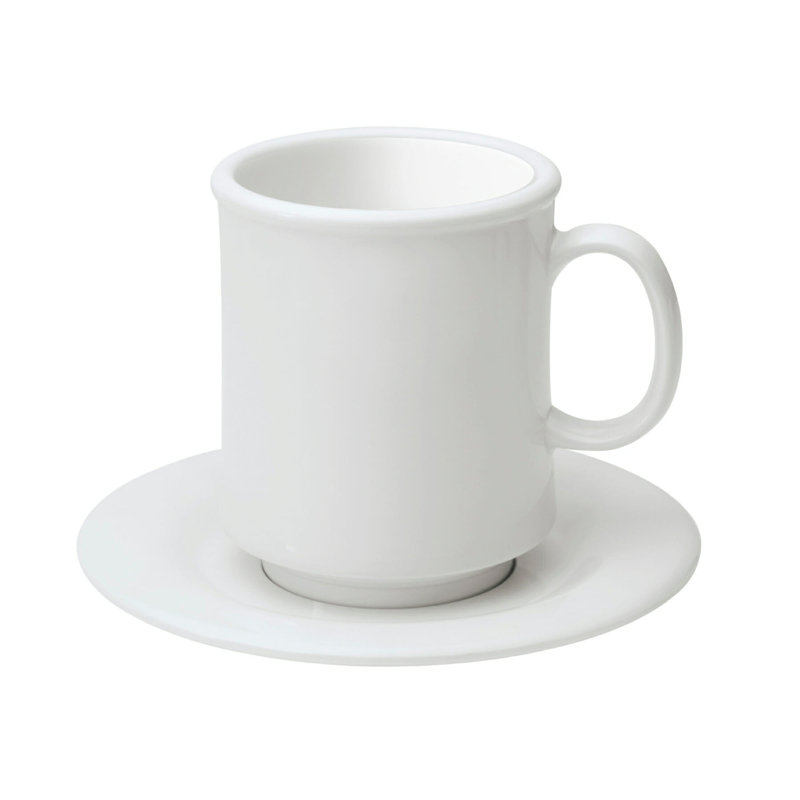 Tasse à café en plastique empilable GET, 8 onces, (ensemble de 12), Blanc