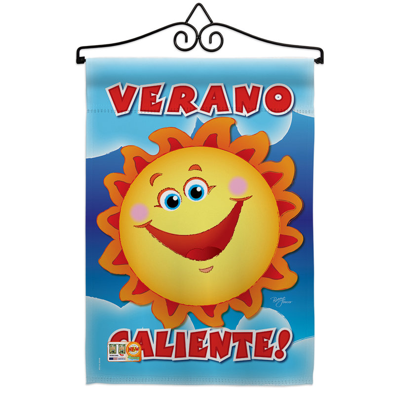 Verano caliente, impression de polyester de 2 côtés 19 po x 13 po ensemble de drapeau
