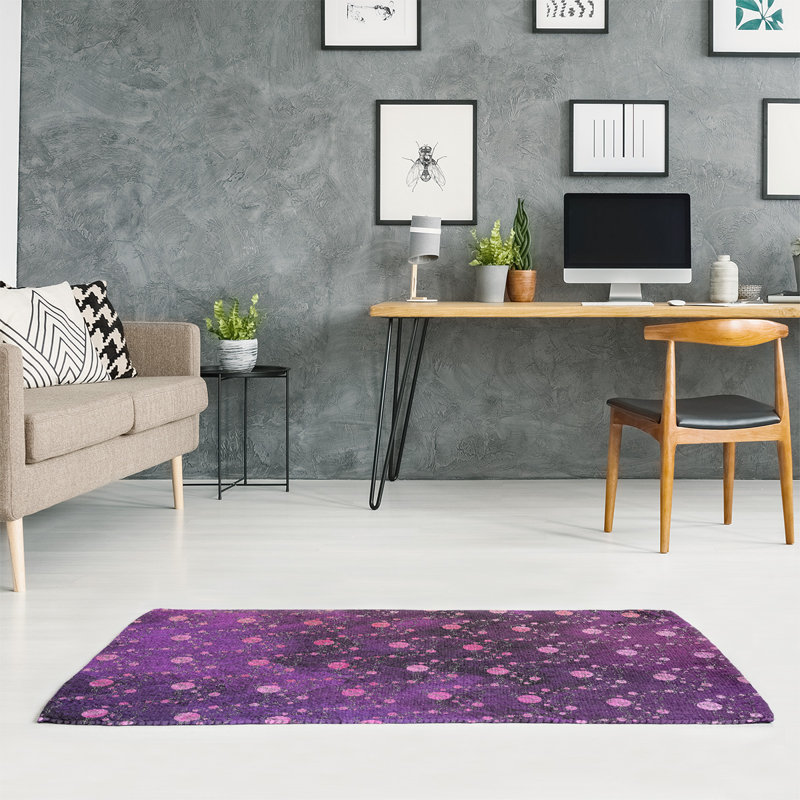 Chenille Polka Dots Indoor Rug, Rectangle 2' x 3'