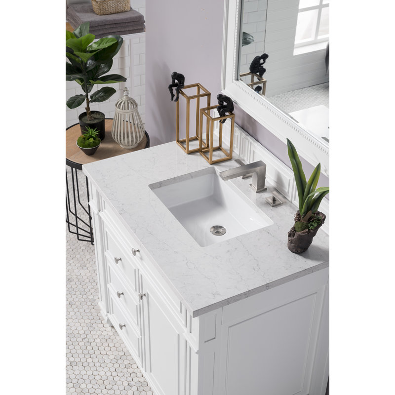 Bristol 36'' W Single Vanity, Eternal Jasmine Pearl, Bright White, 8" Widespread