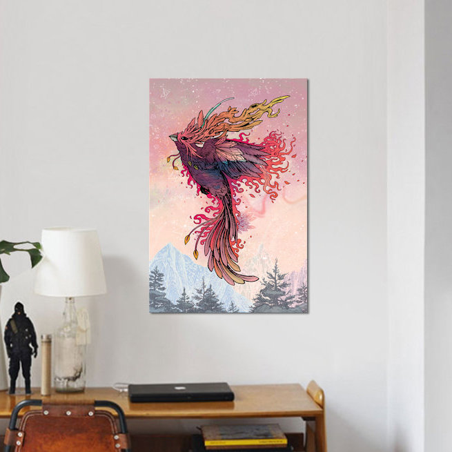 «Phoenix», impression sur toile, H 12 po x l 18 po x P 1,5 po, Pas de tapis, Toile tendue