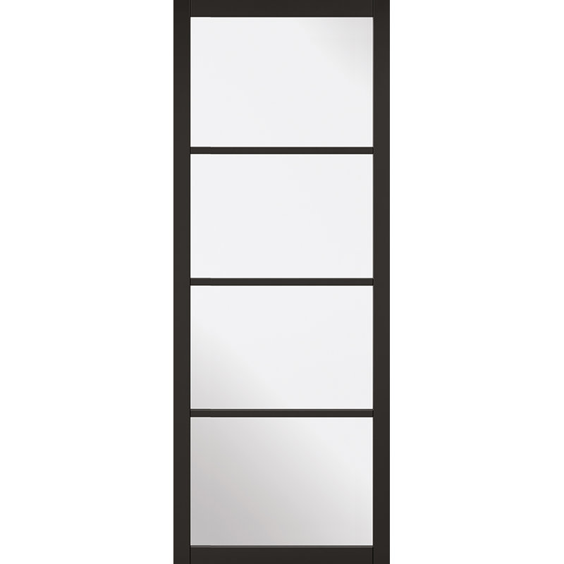 Soho 4L Glazed Black Internal Door, 198cm H x 76.2cm W x 3.5cm D