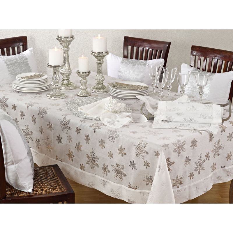 Rael Burnout Snowflake Design Table Runner, 108" x 16"