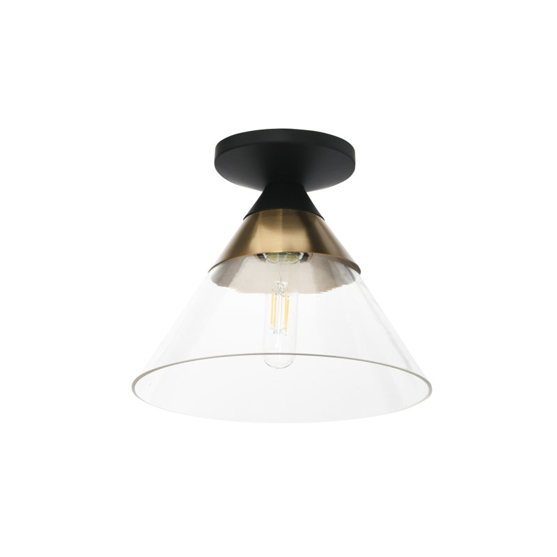 Plafonnier encastré en verre Cvetank, Noir mat / bronze brossé