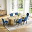 Ensemble de table de salle à manger extensible de 47 à 118 po avec base de rangement, plateau de table ovale extensible, coin sécuritaire, 6 à 10 sièges, chaises rembourrées en velours, ensemble de table de cuisine rectangulaire moderne en bois pour la salle à manger-132462563-132462568-133010314