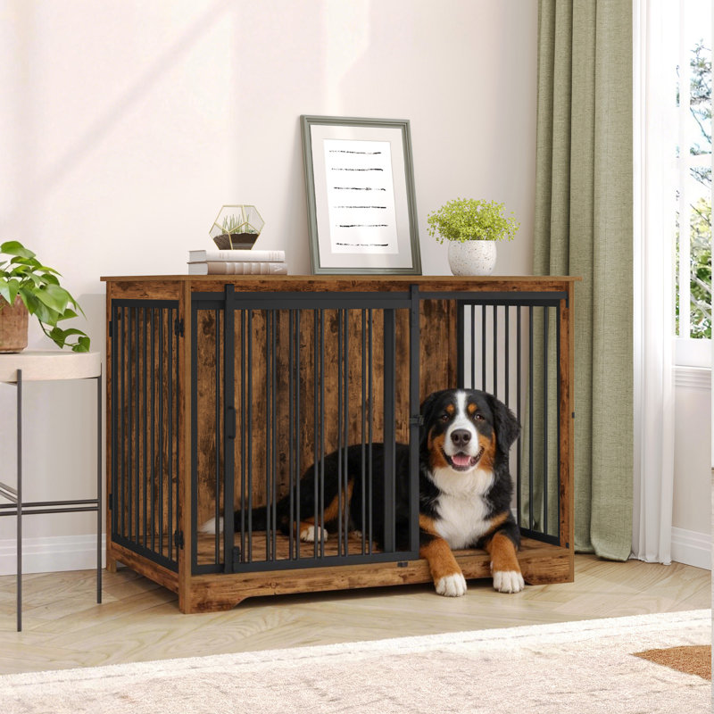 Cage pour chien Dawyne, H 26,8 po x l 39,3 po x P 23,6 po, Brun rustique