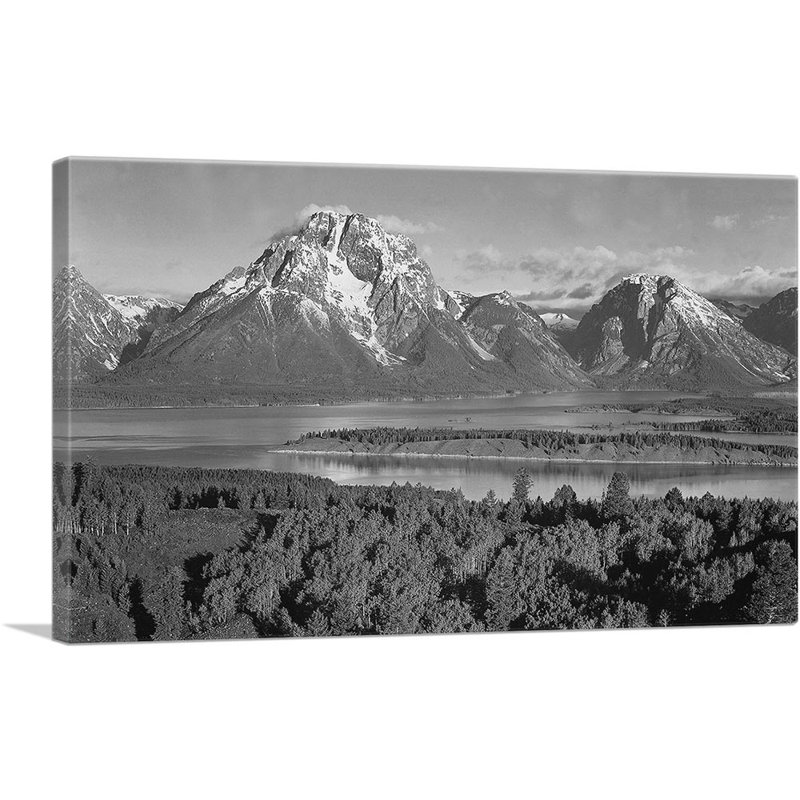 «Mount Moran Grand Teton National Park Wyoming» par Ansel Adams - reproduction de photo sur toile tendue