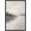 «Minimalist Foggy Lake Landscape with Trees», art mural encadré sur toile-124795443-124795444