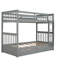 Lit superposé simple au-dessus de simple avec échelles et deux tiroirs de rangement (gris) (Lt000265aae)