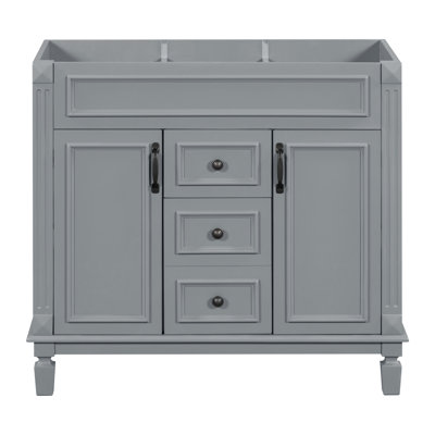 Meuble-lavabo 36 po sans lavabo supérieur, armoire seulement, armoire de rangement moderne avec 2 portes à fermeture douce et 2 tiroirs