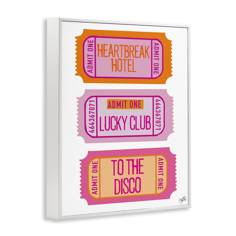 Disco phrases, estampe numérique par Elizabeth Medley, Estampe numérique encadrée blanc bord de mer, H 20 po x l 16 po