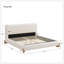 King Elegant Boucle Upholstered Bed - White-1289671551