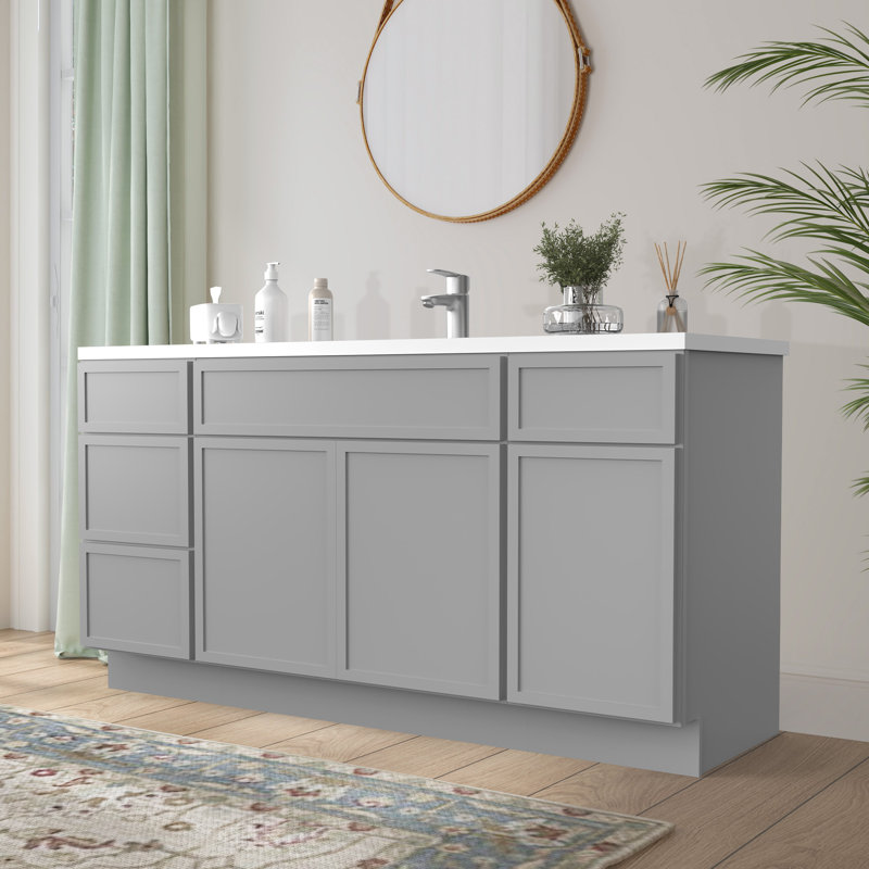 66'' Single Bathroom Vanity Base Only, Gray
