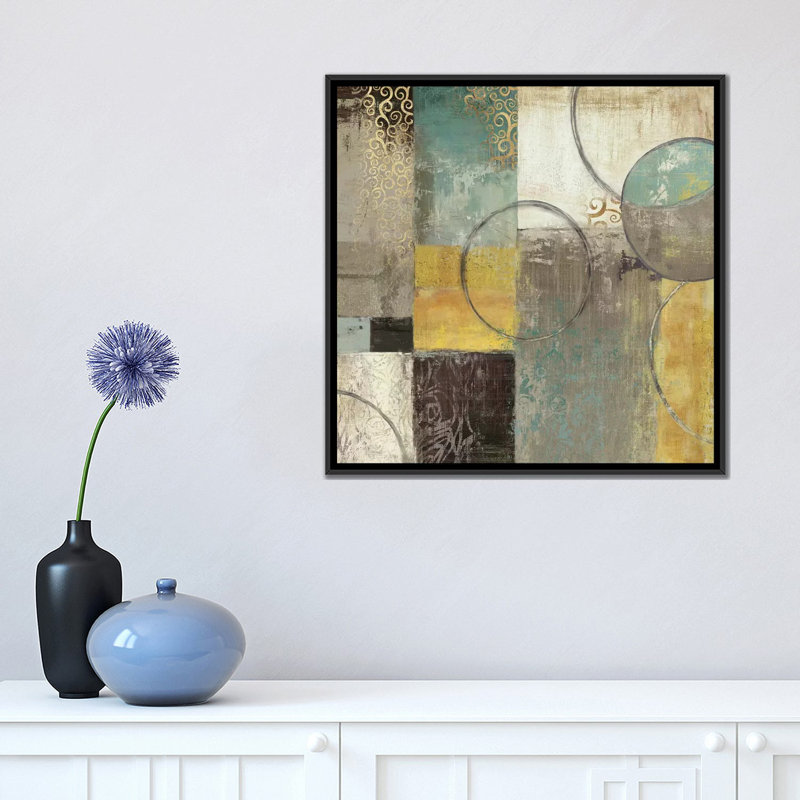 « tranquillité of esprit ii », impression sur toile, H 18 po x l 18 po x P 1,5 po, Toile avec cadre noir, Pas de tapis
