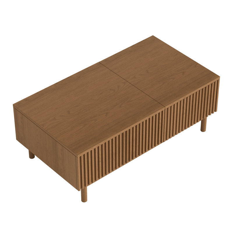 51.1" Modern Lift-top Coffee Table With 2 Storage Drawers & Hidden Compartment