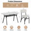 Ensemble de table de salle à manger pour petits espaces, table rectangulaire moderne avec étagère de rangement, 4 chaises bouclées, ensemble de salle à manger à finition marbre, appartement, blanc et marbre-1178763218-1178763216