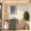 Meuble-lavabo moderne vert avec rangement