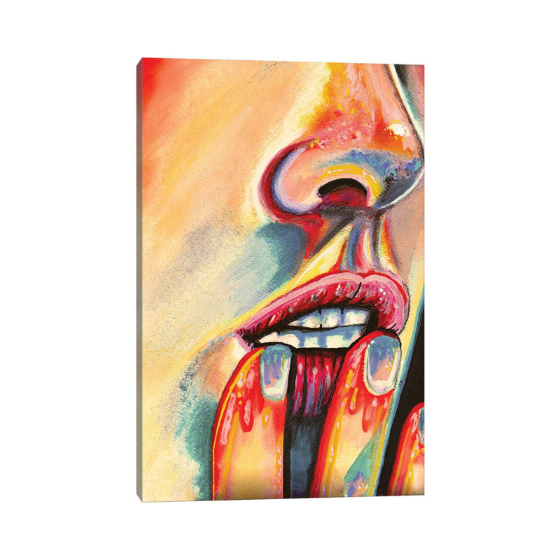 Neon Babe 1 Piece Wrapped Canvas Painting