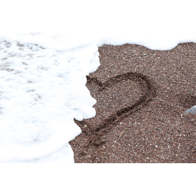 Heart Drawn In Sand by Markjktaylor - Wrapped Canvas Print