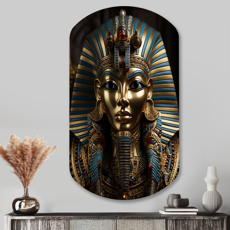 Tom, égyptien, art cylindrique asymétrique en métal, H 43 po x l 23 po