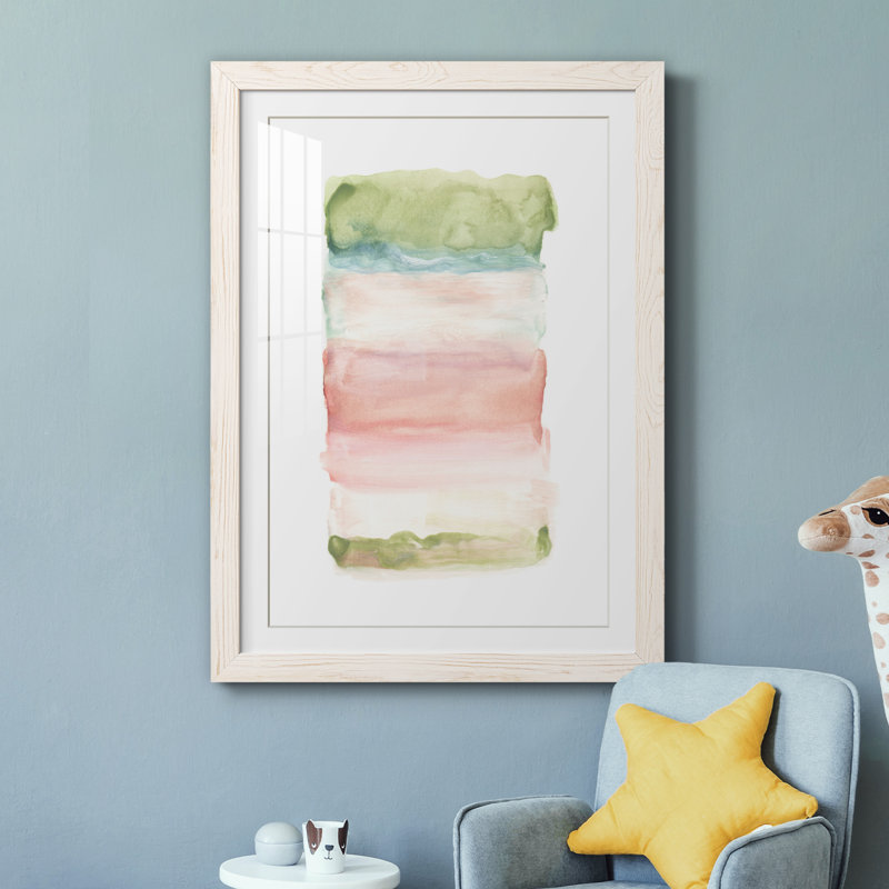 Skye III - Peinture encadrée sur papier, Papier encadré blanc, H 44 po x l 31 po x P 1 po