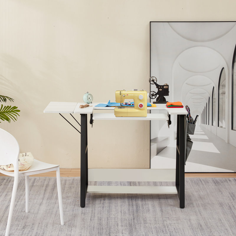 45.5" X 23.6" Sewing Table With Sewing Machine Platform