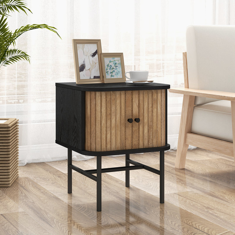 Table de bout avec rangement Winston Porter Mid-Century, Noir