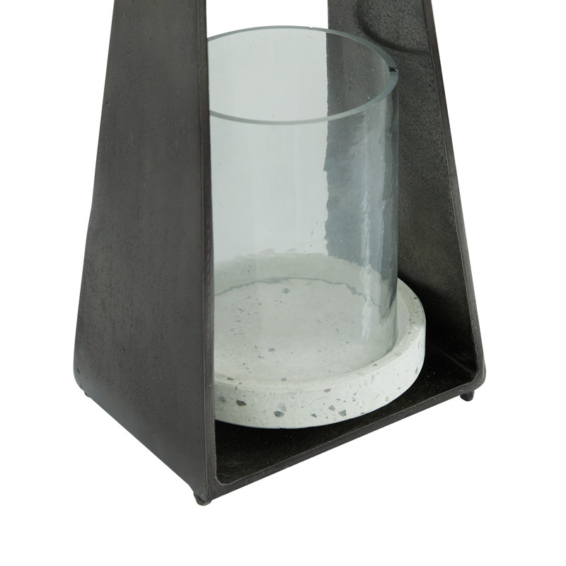 Lanterne de table en aluminium, H 14,3 po x l 6,65 po x P 4,9 po