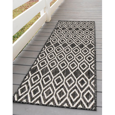 Power Loom Black Indoor/Outdoor Rug